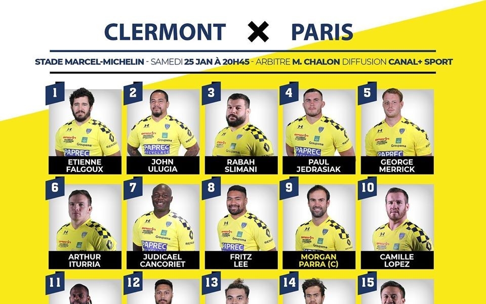 10 joueurs issus de la Formation Clermontoise alignés face au Stade Français