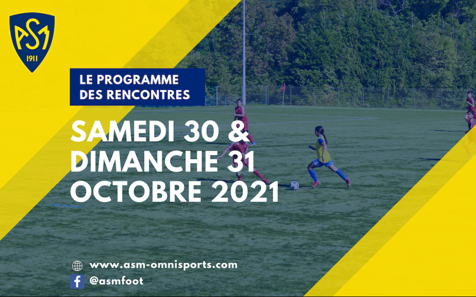 ASM Football : programme du week-end 30 & 31 octobre