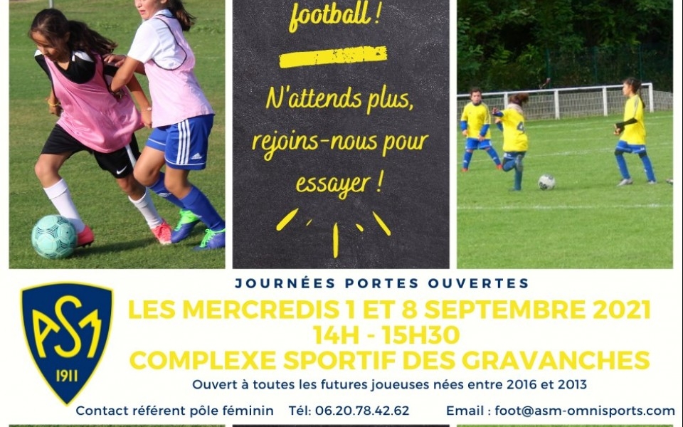 ASM FOOTBALL:JOURNEE PORTE OUVERTE POUR LES FUTURES JOUEUSES