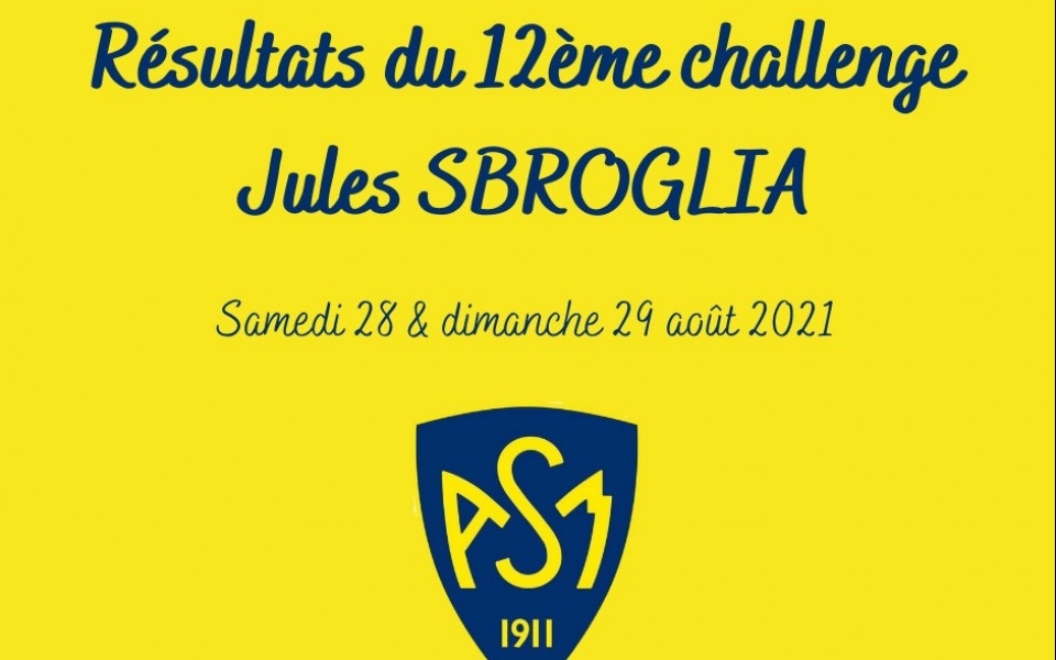 ASM FOOTBALL:Résultats du 12ème Challenge Jules Sbroglia.
