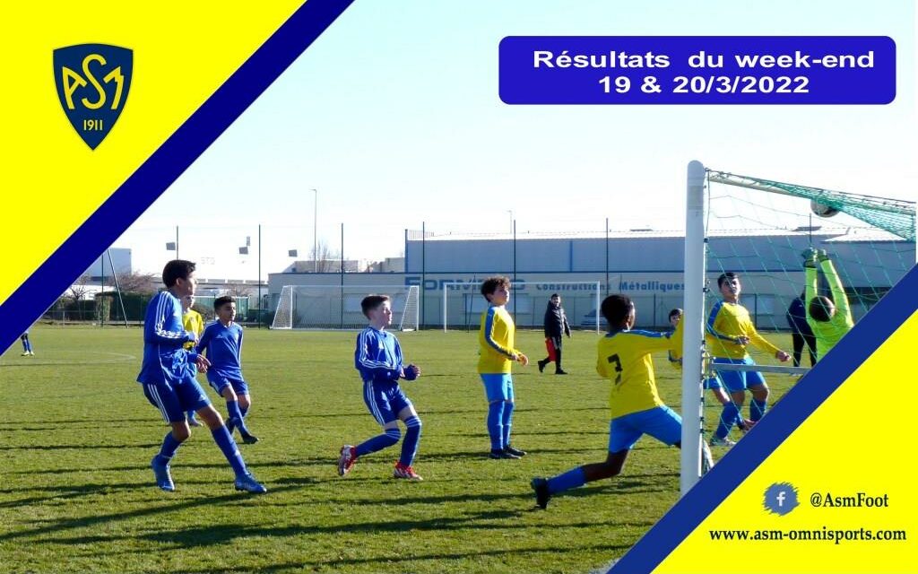 ASM Football : Résultats du week-end du 19 & 20 mars 2022