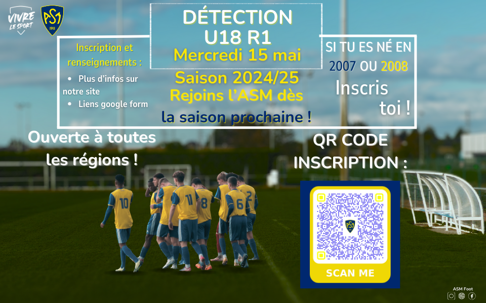 Nouvelle détection U18 R1 le mercredi 15 mai 2024 : les infos disponibles !