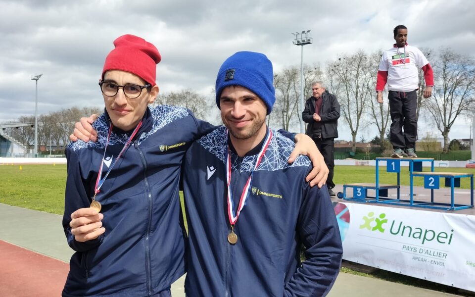 Baptiste Communal et Alexandre Cellarier médaillés d’Or au championnat départemental de para-athlétisme adapté !
