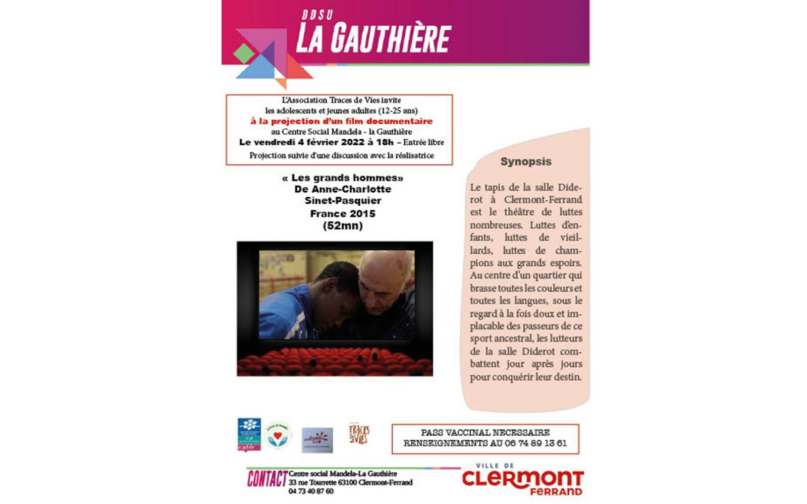 Projection du film documentaire « Les Grands Hommes »