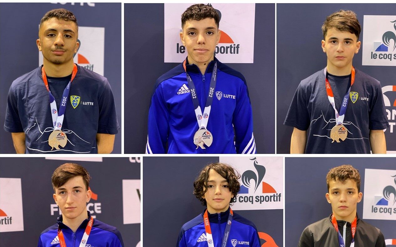 6 montferrandais médaillés aux championnats de France Jeunes lutte libre 2022