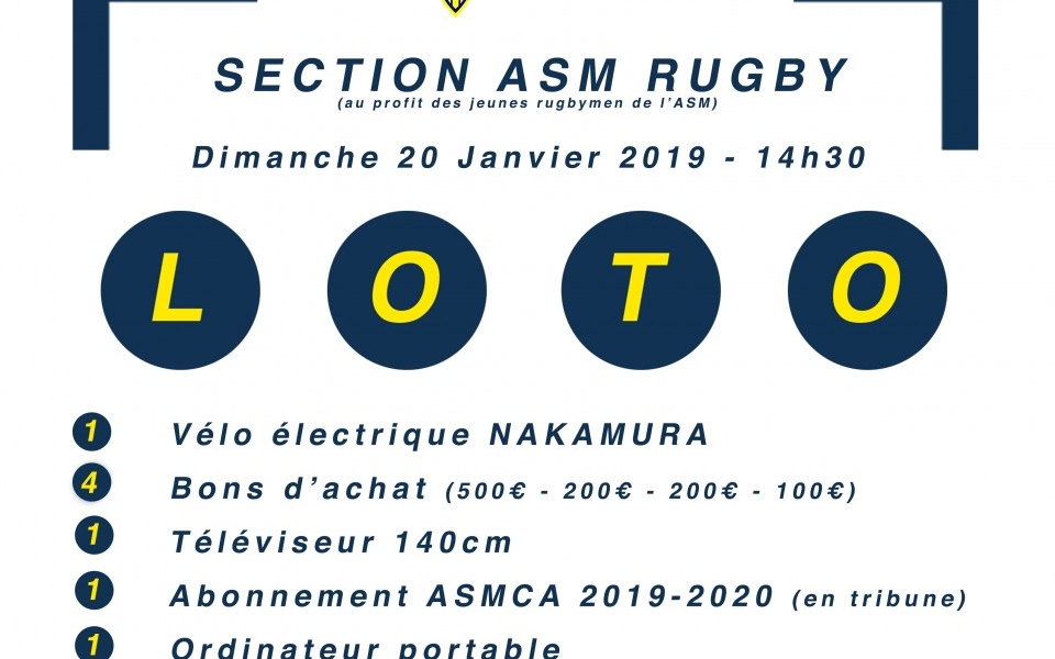 Le Rugby de l’ASM Omnisports fait son Loto !