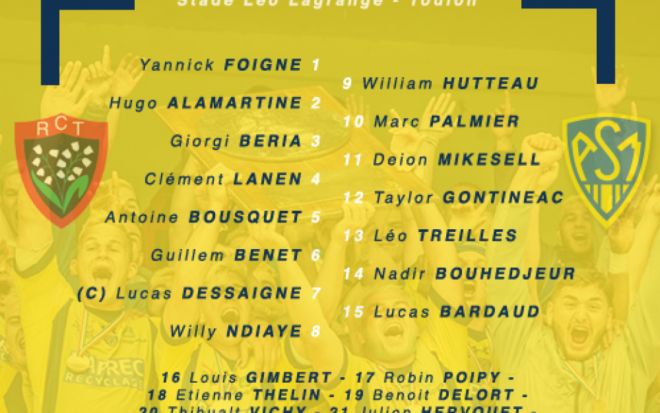 Composition des Espoirs face au RC Toulonnais