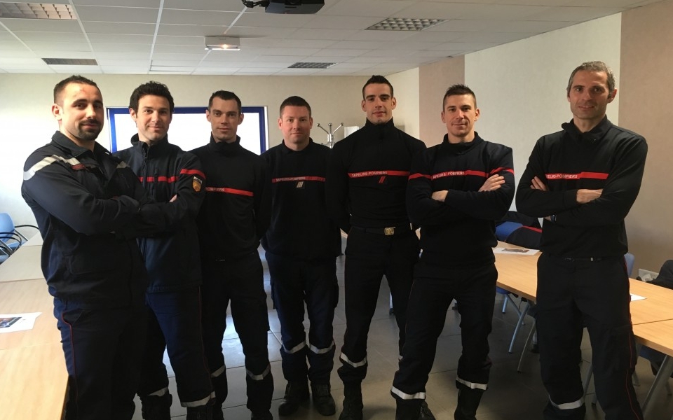 Les coachs sportifs des pompiers de Clermont-Ferrand en formation à la Gauthière