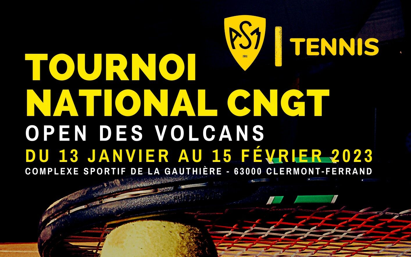 ASM Tennis – Finales de l’Open des Volcans 2023 le 15 février à l’ASM
