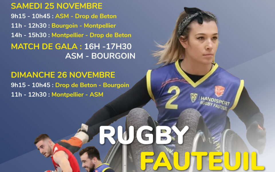 L’ASM accueille la première manche du Championnat de France de Rugby fauteuil N2 les 25 et 26 novembre 2023 à la Gauthière