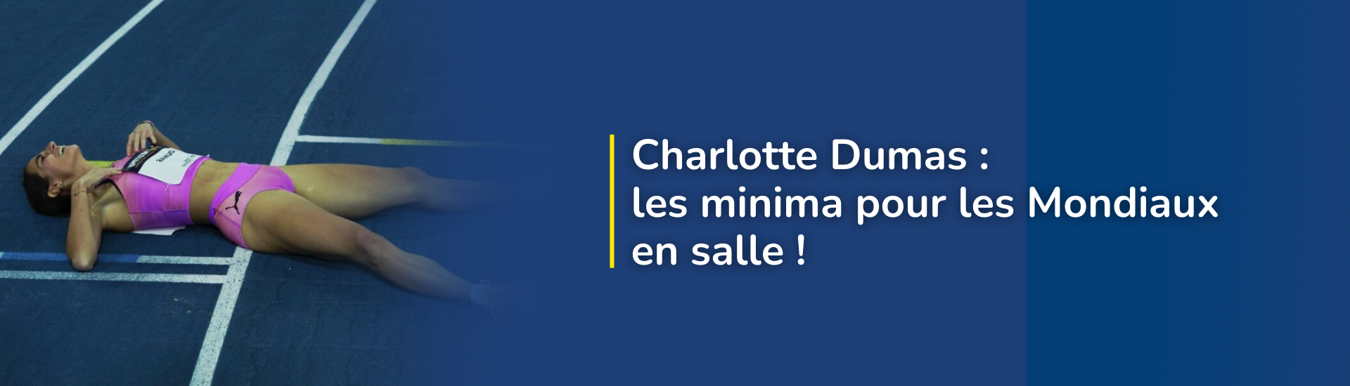 Charlotte Dumas : les minima pour les Mondiaux en salle !