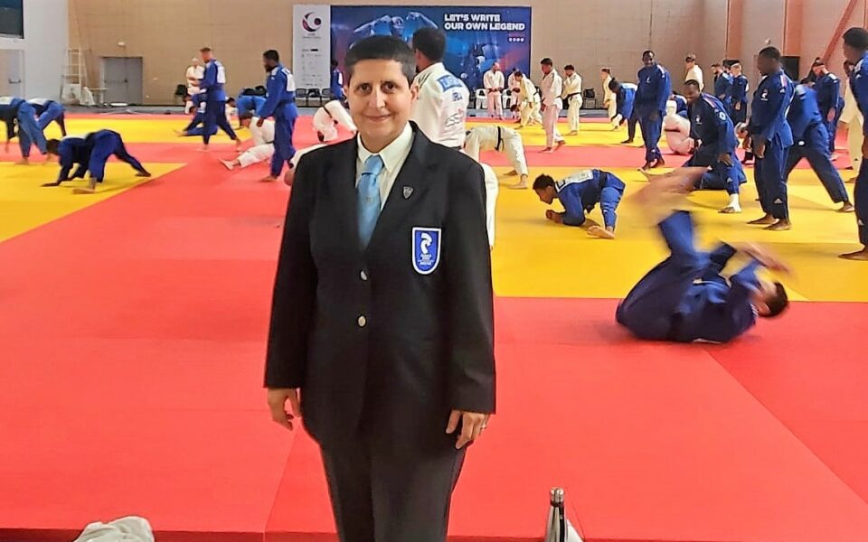 Christelle avec l'équipe de France juniors à Vichy