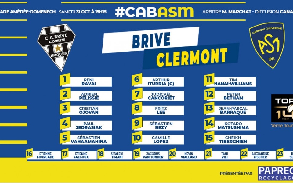 3 Espoirs alignés face à Brive en Top14 !