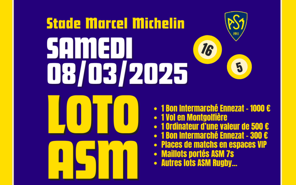 Loto ASM : La liste des lots !