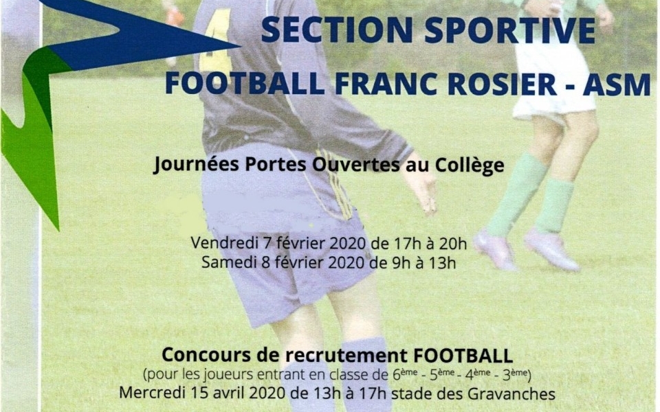 ASM FOOTBALL: Journées portes ouvertes Collège Franc Rosier