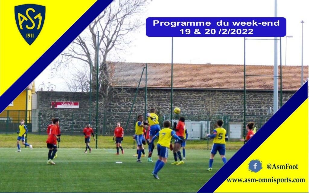 ASM Football : Planning du week-end du 19 & 20 février 2022