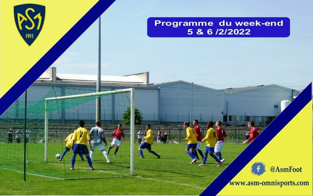 ASM Football : Planning du week-end du 5 & 6 février 2022