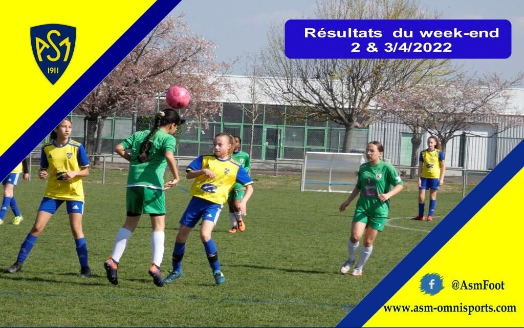 ASM Football : Résultats du week-end du 2 & 3 avril 2022