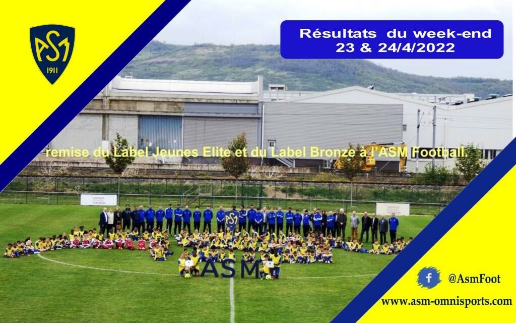 ASM Football : Résultats du week-end du 23 & 24 avril 2022
