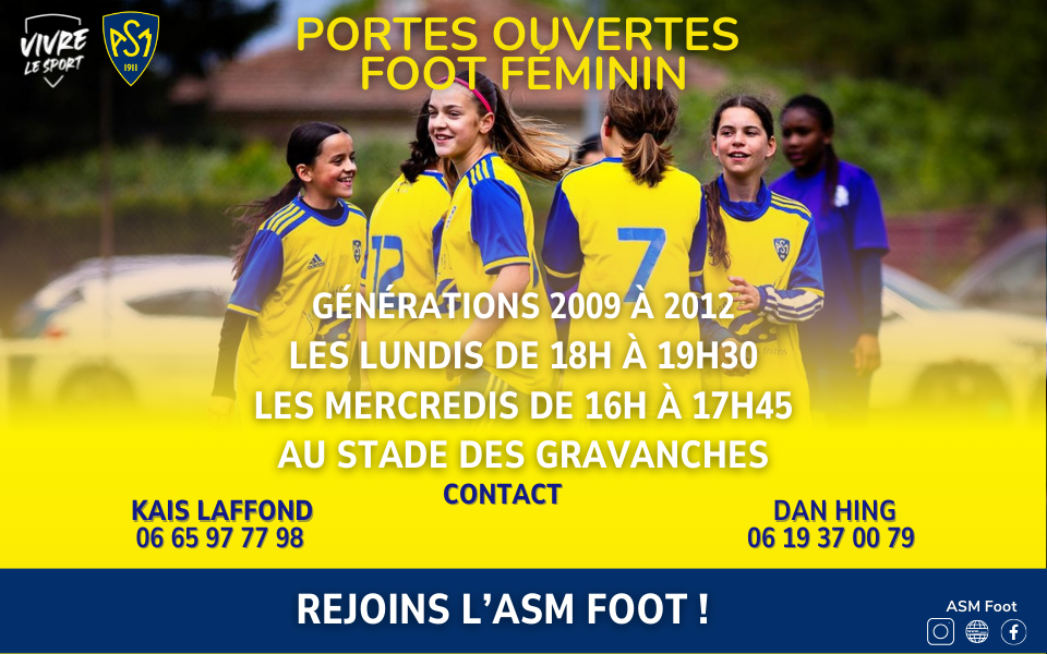 Découvrez les infos sur les portes ouvertes pour le foot féminin !