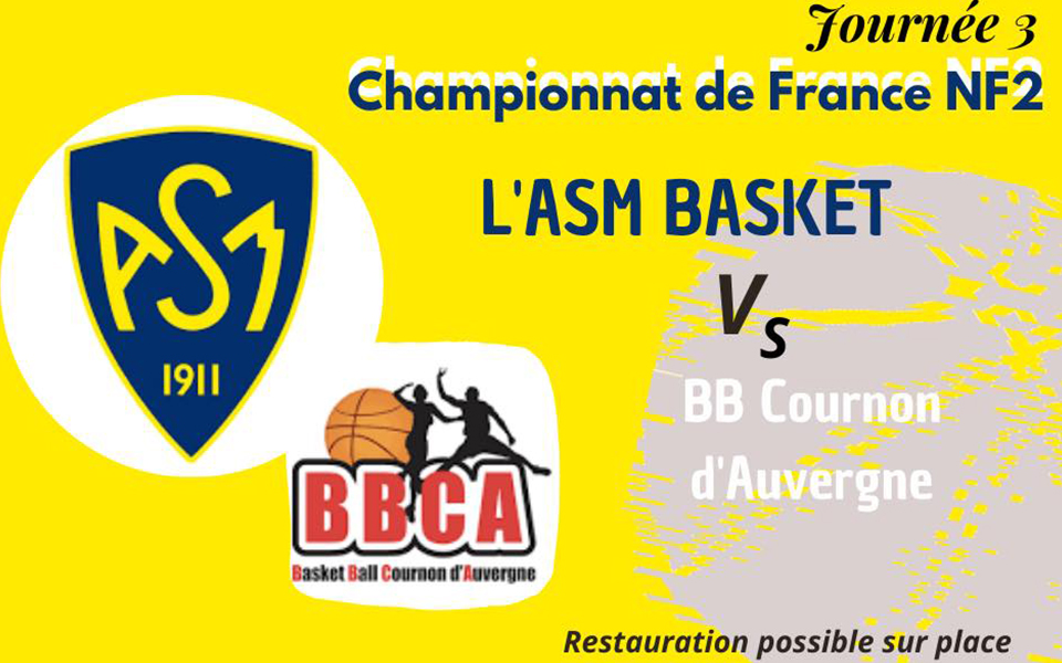 Derby ASM Basket - Cournon ce samedi à 20h à la Gauthière