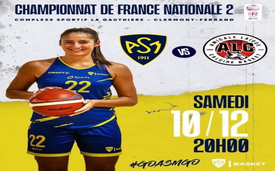 NF2  ASM  VS CALUIRE : SAMEDI 10 DECEMBRE A 20H