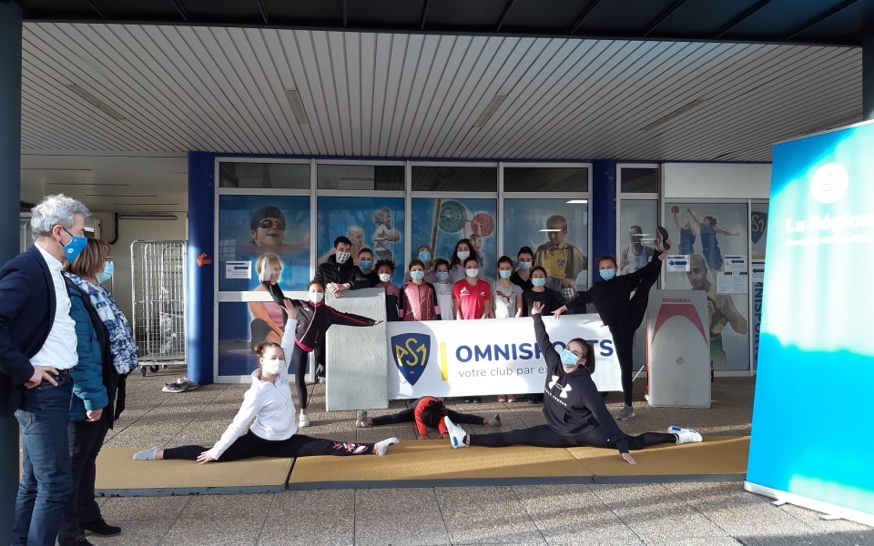 ASM Gym - Visite du conseiller régional Jean-Pierre Brenas à la section Gym