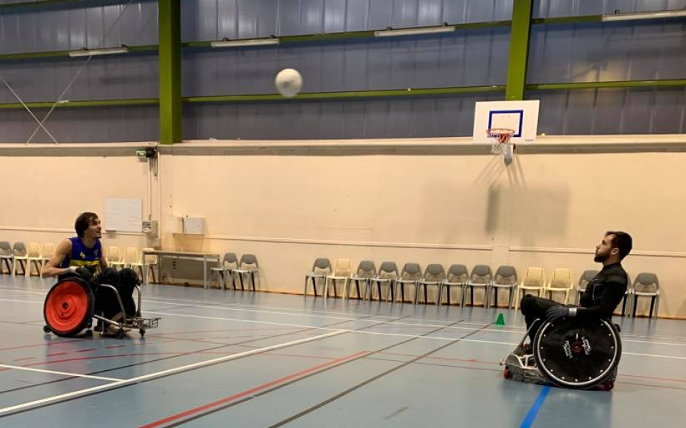 2 asémistes de l'équipe de rugby fauteuil en stage France ce week-end au Creps de Vichy